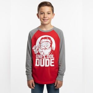 Holiday Time “One Cool Dude” Long Sleeve Tee Boys size Large (10-12)